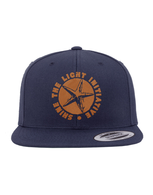 Navy Flat Brim Snapback Hat - Traditional Logo