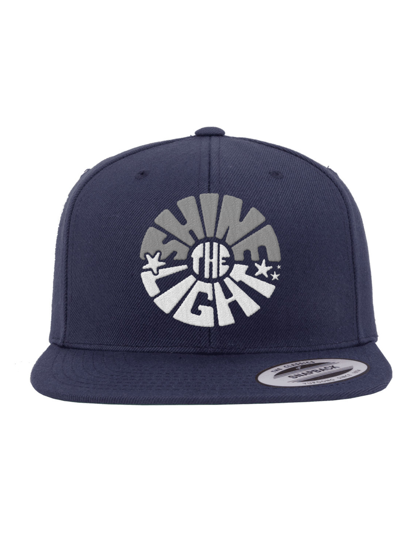 Navy Flat Brim Snapback Hat - Modern Logo